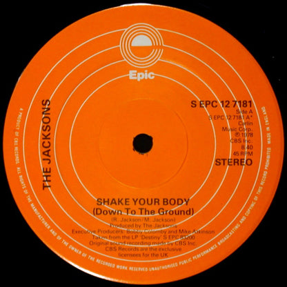 The Jacksons : Shake Your Body (Down To The Ground) (Special Disco Remix) (12", Single, Ltd)