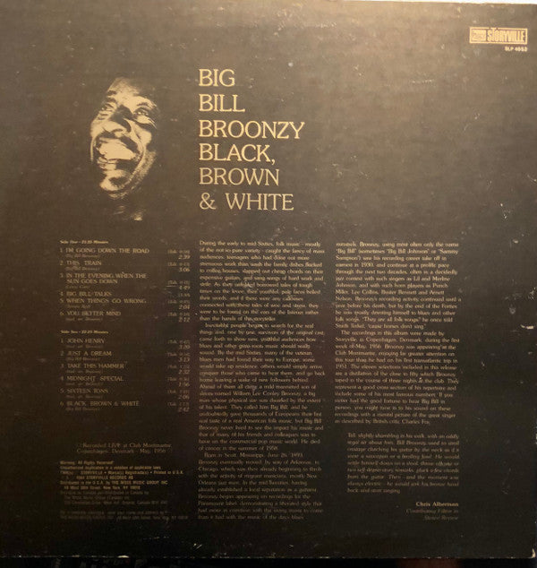 Big Bill Broonzy : Black, Brown & White (LP, Album, RE)