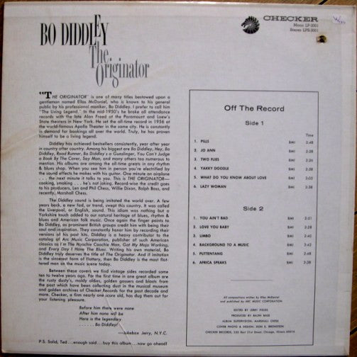 Bo Diddley : The Originator (LP, Comp, Mono)