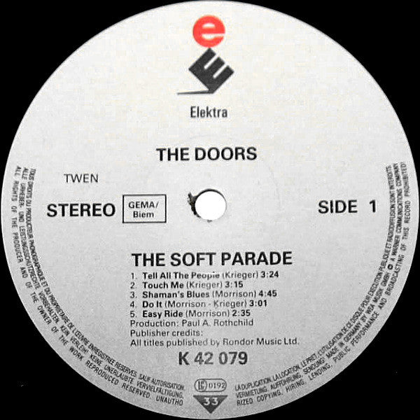 The Doors : The Soft Parade (LP, Album, RE)