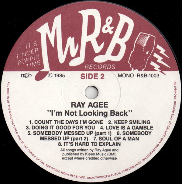 Ray Agee : I'm Not Looking Back (LP, Comp, Mono)