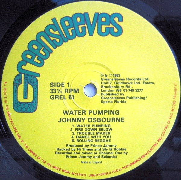 Johnny Osbourne : Water Pumping (LP, Album)