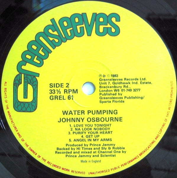 Johnny Osbourne : Water Pumping (LP, Album)