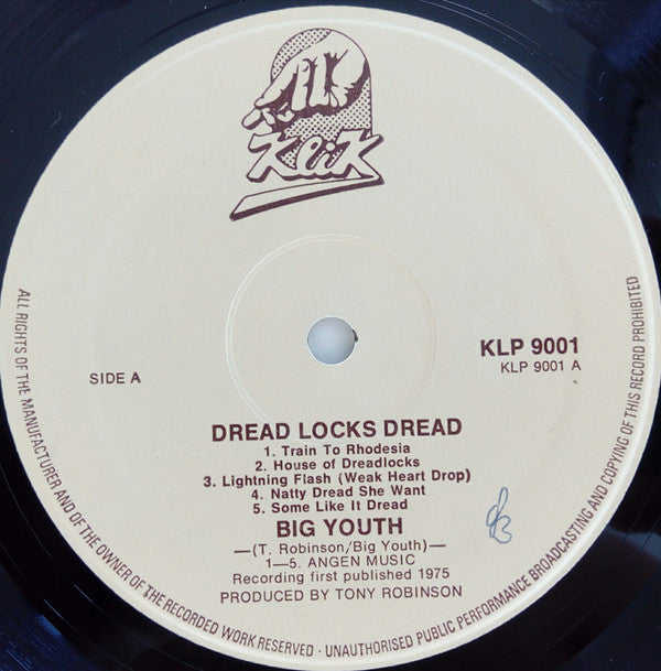 Big Youth : Dread Locks Dread (LP, Album, RP)