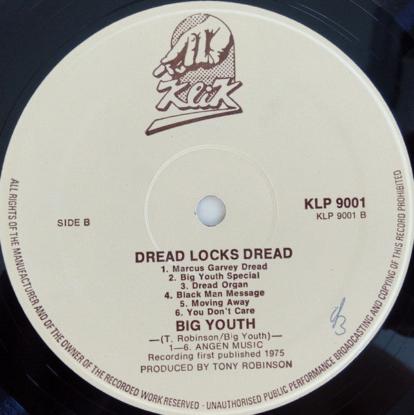 Big Youth : Dread Locks Dread (LP, Album, RP)