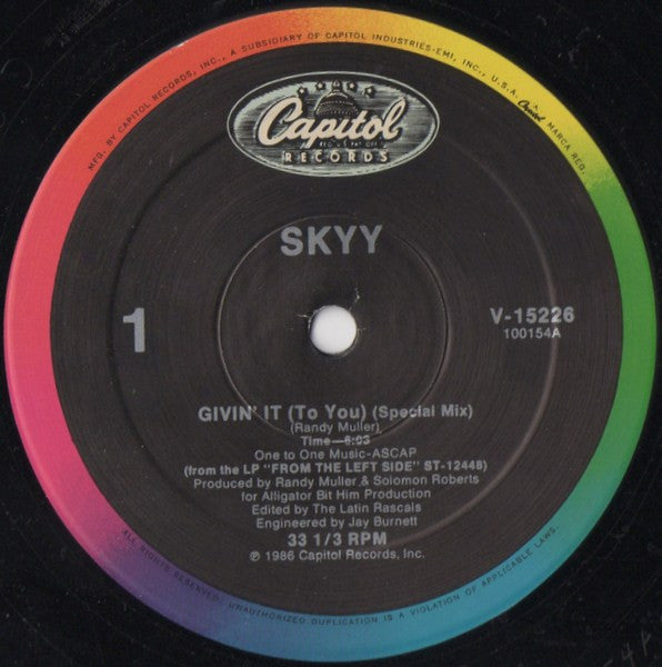 Skyy : Givin' It (To You) (Special Mix) (12", Single)