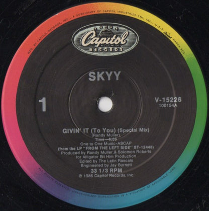 Skyy : Givin' It (To You) (Special Mix) (12", Single)