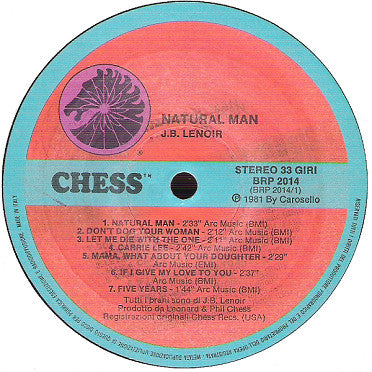 J.B. Lenoir : Natural Man (LP, Comp, RE)