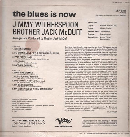 Jimmy Witherspoon With Brother Jack McDuff : The Blues Is Now (LP, Album, Mono)