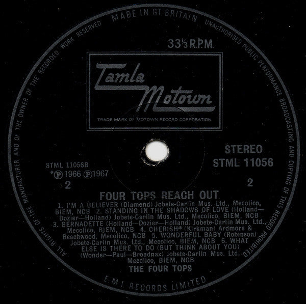 Four Tops : Four Tops Reach Out (LP, Album, RE)