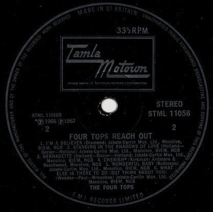 Four Tops : Four Tops Reach Out (LP, Album, RE)