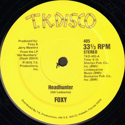 Foxy : Headhunter / Lady Of The Streets (12")