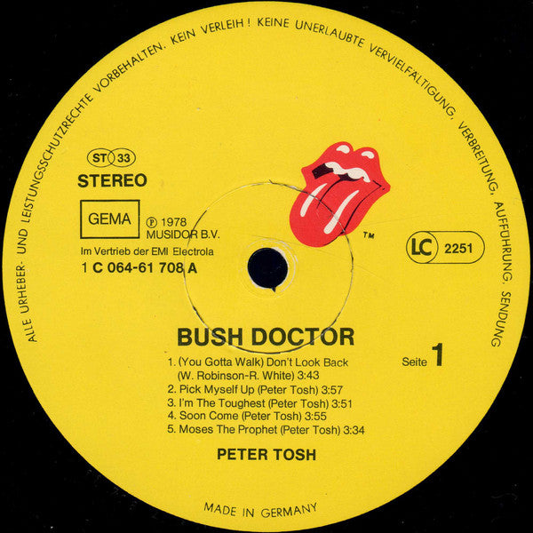 Peter Tosh : Bush Doctor (LP, Album)