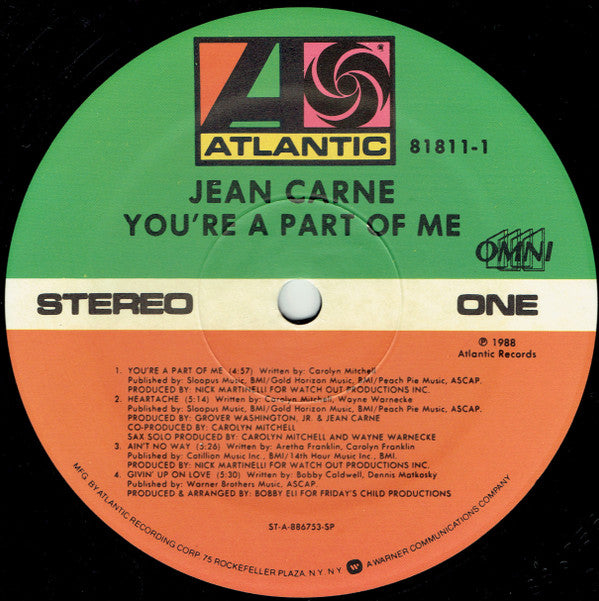 Jean Carn : You're A Part Of Me (LP, Album)