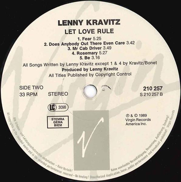 Lenny Kravitz : Let Love Rule (LP, Album)