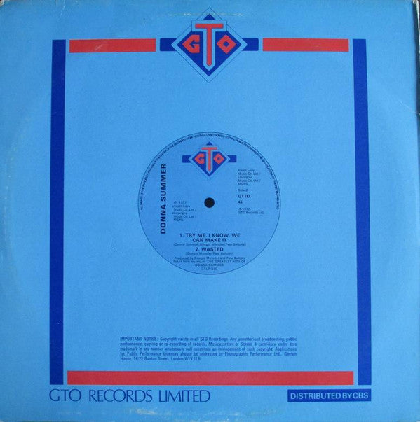 Donna Summer : Back In Love Again (12", Single, Ltd)