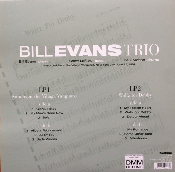 Bill Evans Trio* : Sunday At The Village Vanguard / Waltz For Debby (2xLP, Album, RE, RM + Comp)