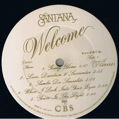 Santana : Welcome (LP, Album, Gat)