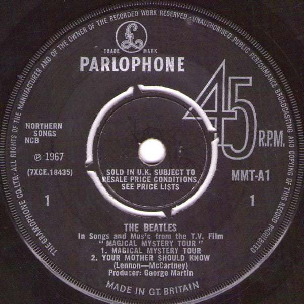 The Beatles : Magical Mystery Tour (2x7", EP, Mono, Gat)