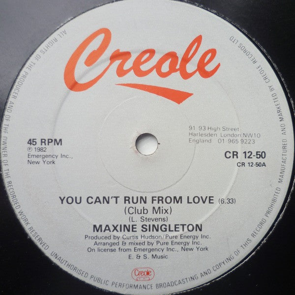 Maxine Singleton : You Can't Run From Love (12")