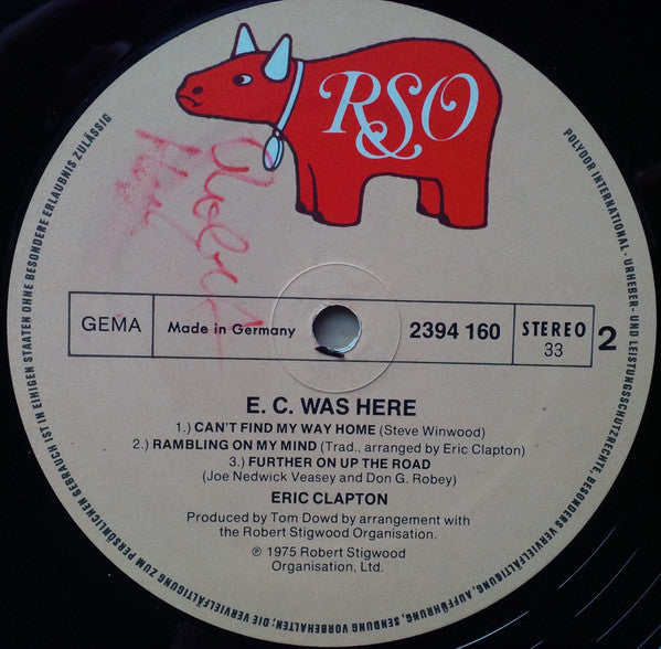 Eric Clapton : E.C. Was Here (LP, Album)