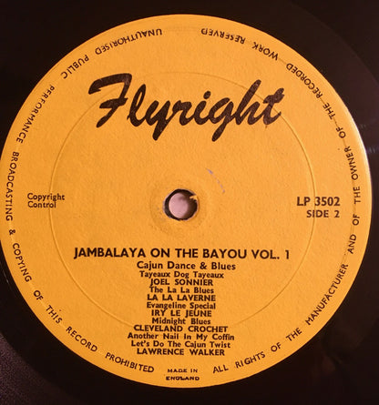 Various : Jambalaya On The Bayou Vol. 1 - Cajun Dance & Blues (LP, Comp, Mono)