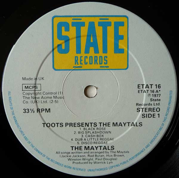 The Maytals : Toots Presents The Maytals (LP, Album)