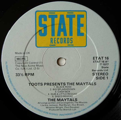 The Maytals : Toots Presents The Maytals (LP, Album)