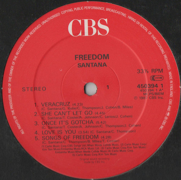 Santana : Freedom (LP, Album)