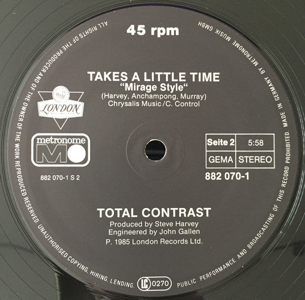 Total Contrast : Takes A Little Time (The Bandito Mix) (12", Maxi)