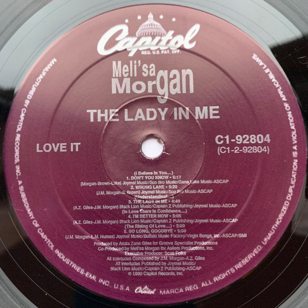 Meli'sa Morgan : The Lady In Me (LP, Album)