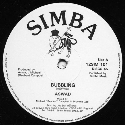 Aswad : Bubbling (12")