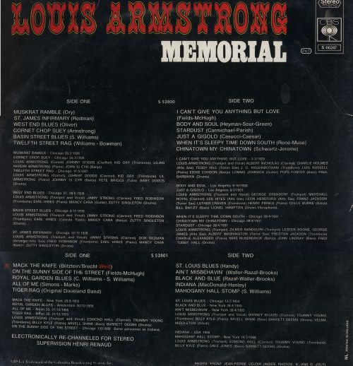 Louis Armstrong : Memorial (2xLP, Comp, Gat)