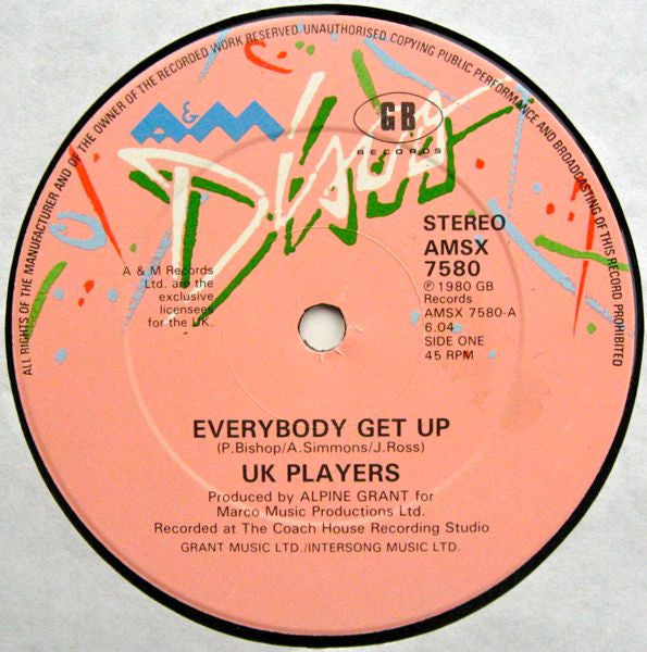 UK Players : Everybody Get Up / Rivers (12")