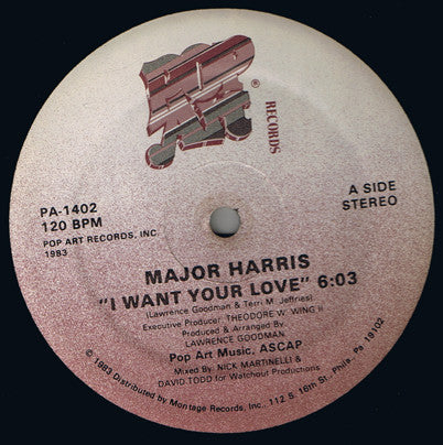 Major Harris : I Want Your Love (12")