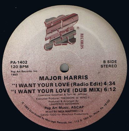 Major Harris : I Want Your Love (12")