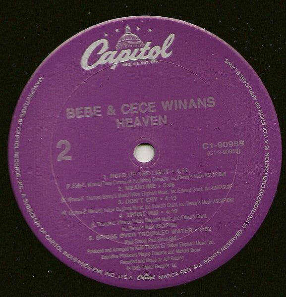 Bebe & Cece Winans : Heaven (LP, Album)