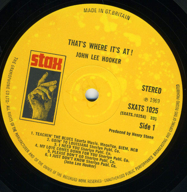 John Lee Hooker : That's Where It's At! (LP, Album)