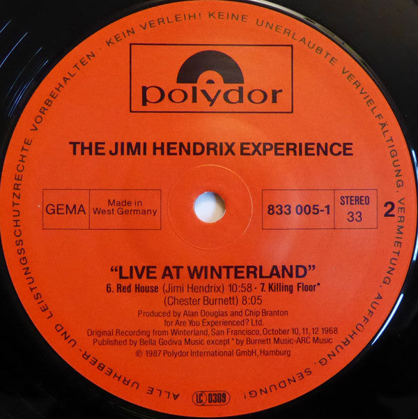 The Jimi Hendrix Experience : Live At Winterland (2xLP, Album)