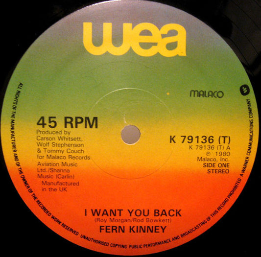 Fern Kinney : I Want You Back / Groove Me (12")