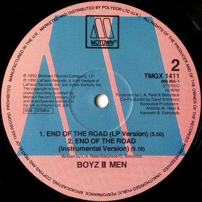 Boyz II Men : End Of The Road (12", Single)