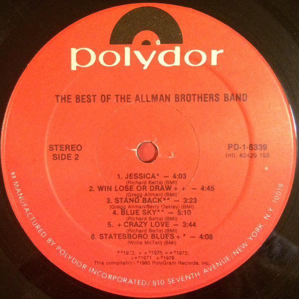 The Allman Brothers Band : The Best Of The Allman Brothers Band (LP, Comp, 53 )