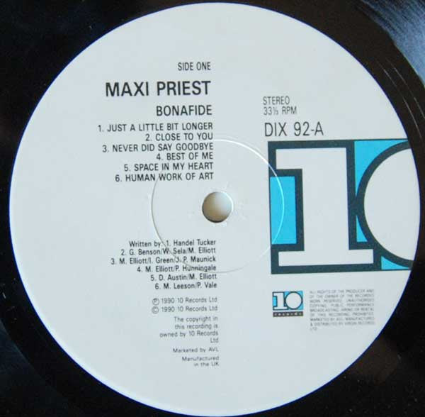 Maxi Priest : Bonafide (LP, Album)