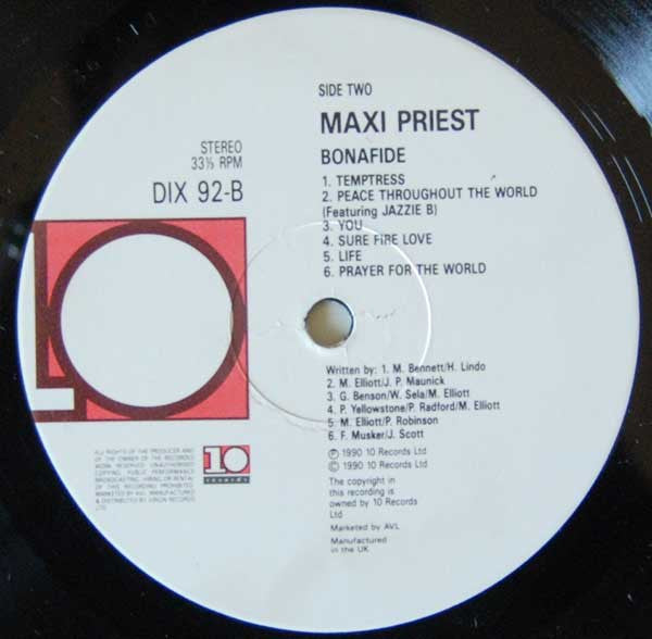 Maxi Priest : Bonafide (LP, Album)