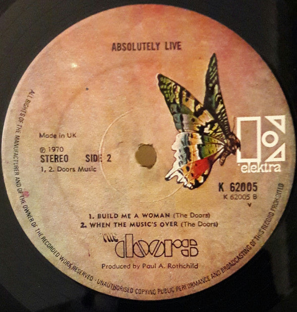 The Doors : Absolutely Live (2xLP, Album, RE, Lab)