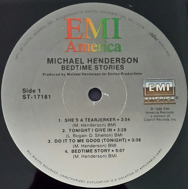 Michael Henderson : Bedtime Stories (LP, Album, Spe)