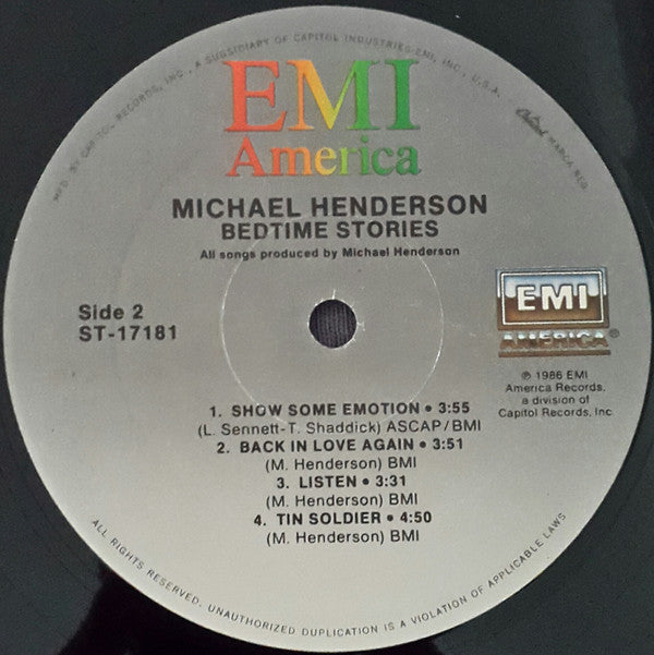 Michael Henderson : Bedtime Stories (LP, Album, Spe)