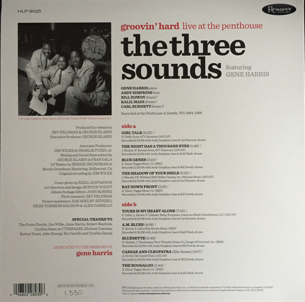 The Three Sounds Featuring Gene Harris : Groovin' Hard (Live At The Penthouse 1964-1968) (LP, RSD, Ltd, Num, 180)