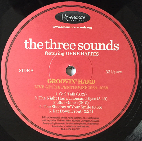 The Three Sounds Featuring Gene Harris : Groovin' Hard (Live At The Penthouse 1964-1968) (LP, RSD, Ltd, Num, 180)