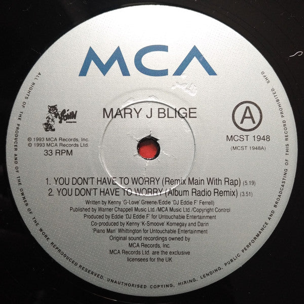 Mary J. Blige : You Don't Have To Worry (12")